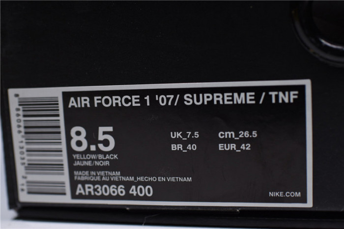 Supreme x The North Face x Nike Air Force 1 YELLOW AR3066-400