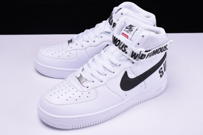 Nike Supreme Air Force 1 One High White World Famous 698696-100