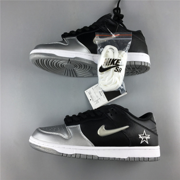 Nike SB Dunk Low Supreme Jewel Swoosh Silver-CK3480-001